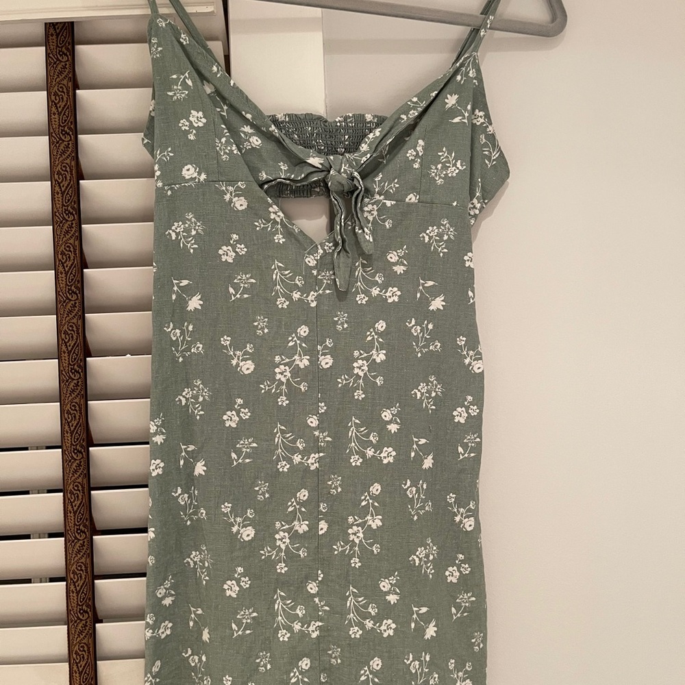 Cute Sage Green mini dress with adorable cute out